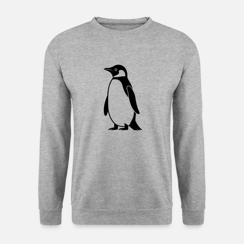 Pinguin - Unisex Pullover - Weißgrau meliert
