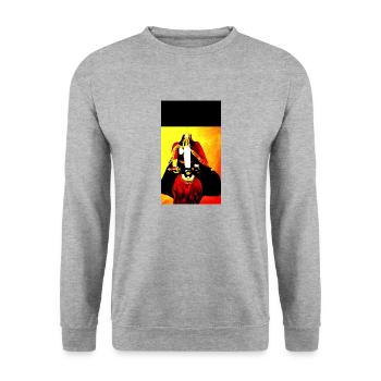 Neuer König - Unisex Pullover - Weißgrau meliert - Vorne - Alina (178cm) & Michal (187cm)