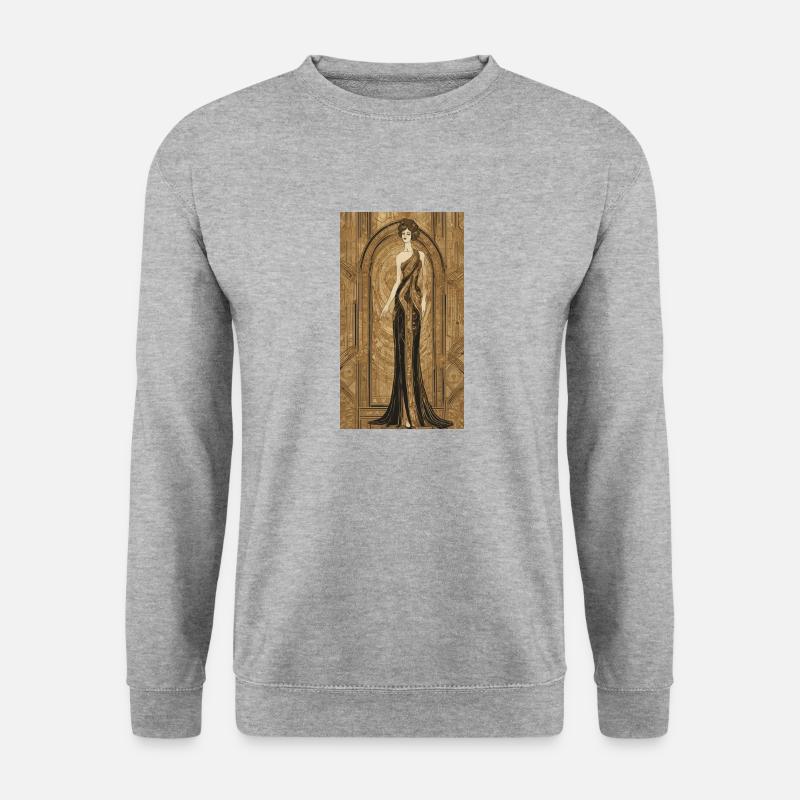 Art-Déco - Unisex Pullover - Weißgrau meliert