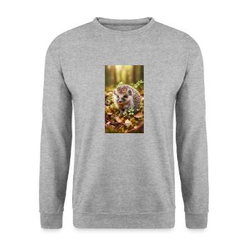 Igel - Unisex Pullover - Weißgrau meliert - Vorne - Alina (178cm) & Michal (187cm)