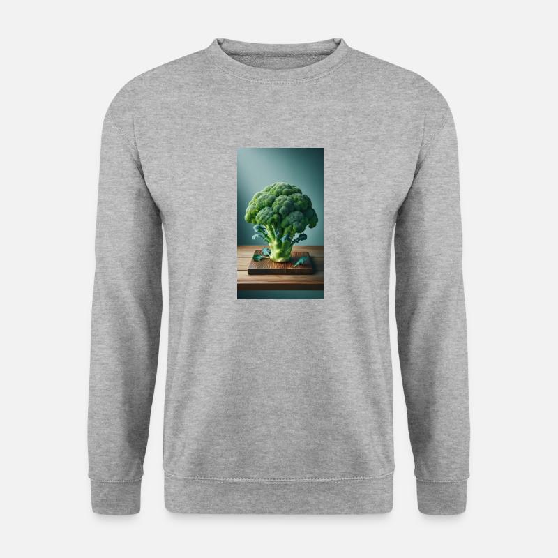 Brokkoli - Unisex Pullover - Weißgrau meliert
