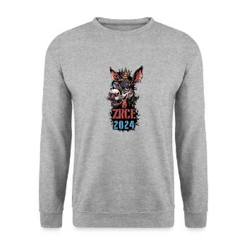 Zrce 2024 Âne des Fêtes - Sweat-shirt Unisexe - gris chiné - Devant - Alina (178cm) & Michal (187cm)