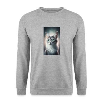 Cat - Unisex Sweatshirt - salt & pepper - Front - Alina (178cm) & Michal (187cm)