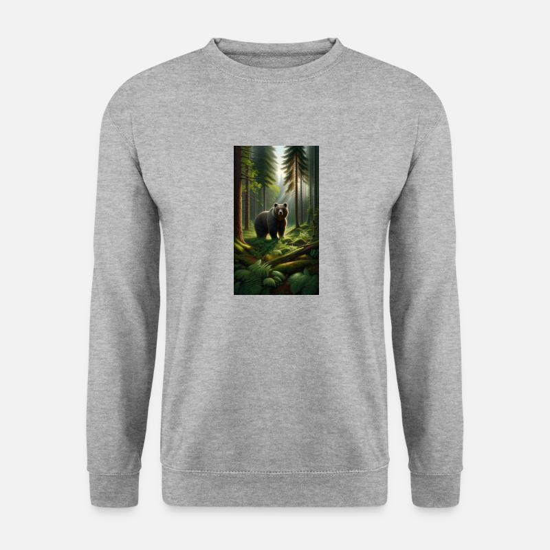 Braunbär - Unisex Pullover - Weißgrau meliert