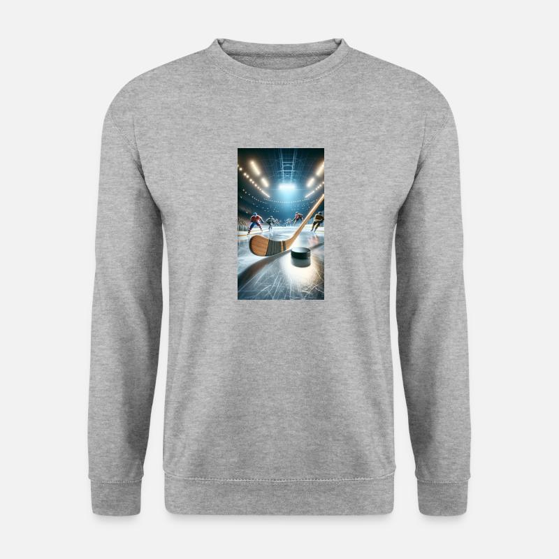 Eishockey - Unisex Pullover - Weißgrau meliert