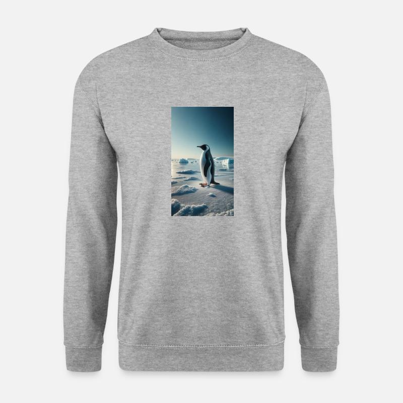 Pinguin - Unisex Pullover - Weißgrau meliert