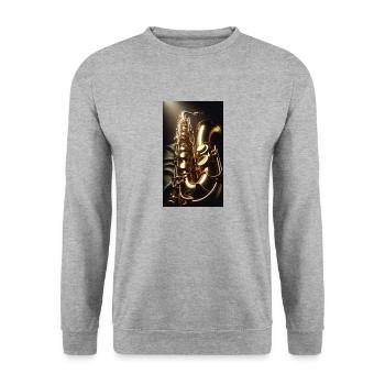 Saxophone - Unisex Sweatshirt - salt & pepper - Front - Alina (178cm) & Michal (187cm)