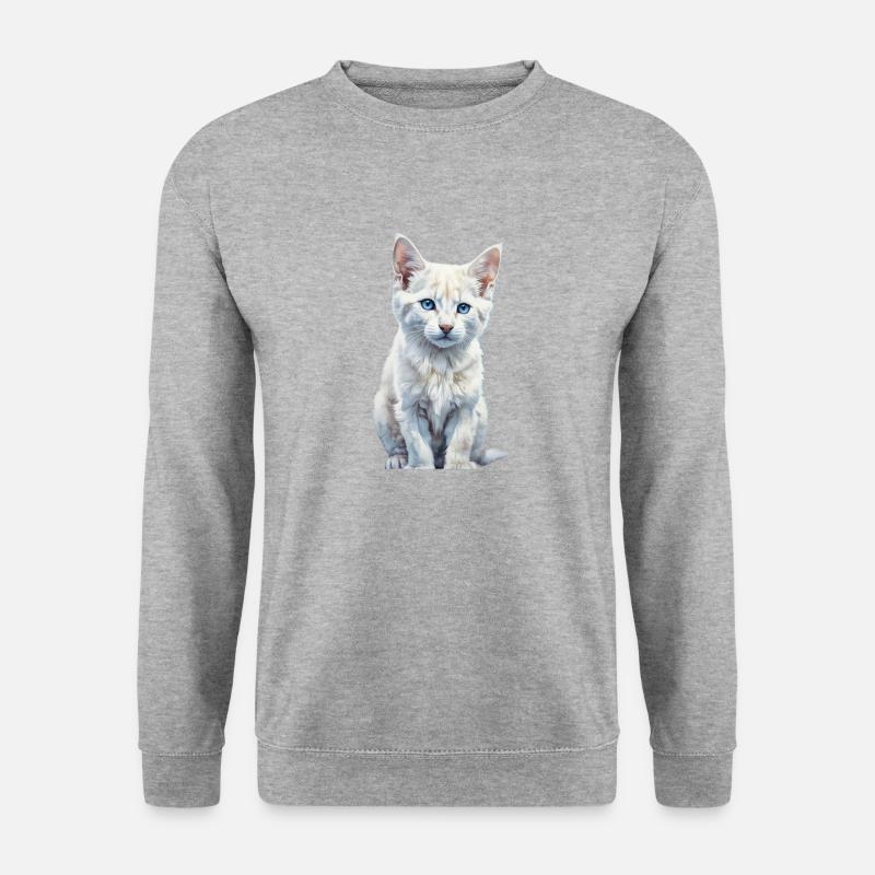 Blue-Eyed Kitten - Unisex Pullover - Weißgrau meliert