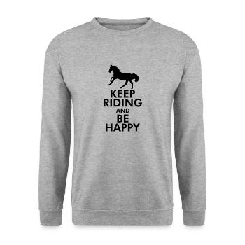 Pferde Sport Dressur Springreiten - Unisex Pullover - Weißgrau meliert - Vorne - Alina (178cm) & Michal (187cm)