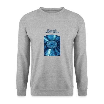Luxurious Vinyl Record With Diamond Pattern - Unisex Sweatshirt - salt & pepper - Front - Alina (178cm) & Michal (187cm)