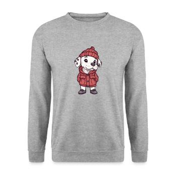 Great Dane Dog Cartoon - Unisex Sweatshirt - salt & pepper - Front - Alina (178cm) & Michal (187cm)