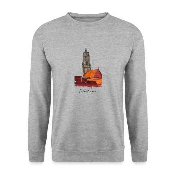 Nördlingen // Daniel // Illustration - Unisex Sweatshirt - salt & pepper - Front - Alina (178cm) & Michal (187cm)
