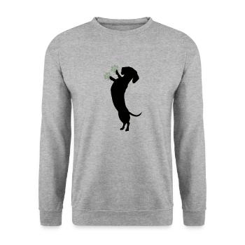 Adorable Dachshund Silhouette Design - Unisex Sweatshirt - salt & pepper - Front - Alina (178cm) & Michal (187cm)