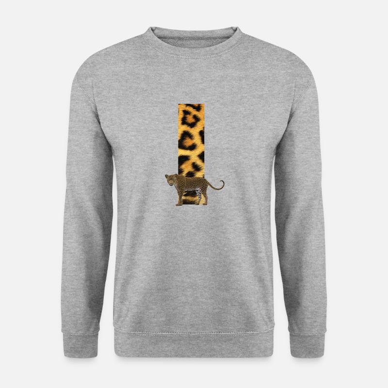 leopard i - Unisex Pullover - Weißgrau meliert