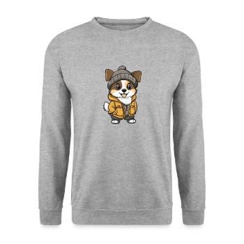Berger Australien Chien Hiver - Sweat-shirt Unisexe - gris chiné - Devant - Alina (178cm) & Michal (187cm)