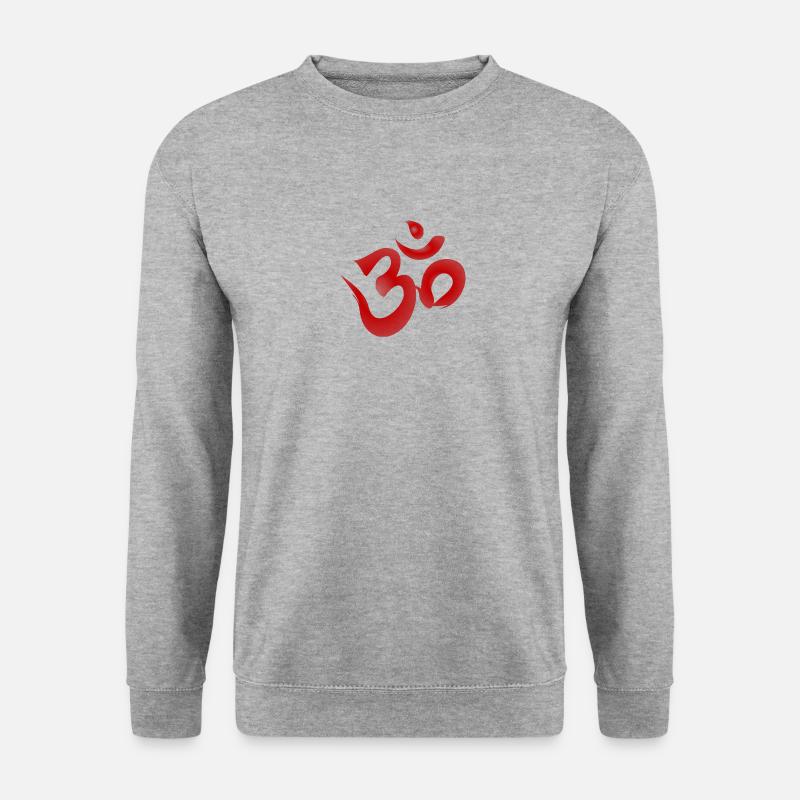 Om Rot geschwungen - Unisex Pullover - Weißgrau meliert