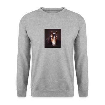 Horse - Unisex Pullover - Weißgrau meliert - Vorne - Alina (178cm) & Michal (187cm)
