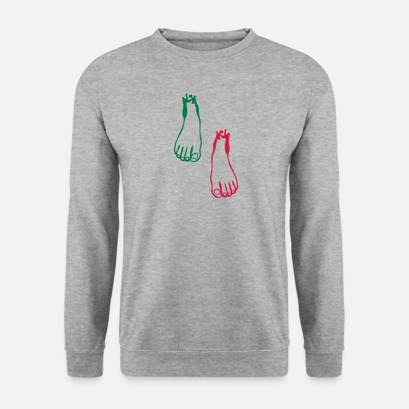 rechten fuss links - Unisex Pullover - Weißgrau meliert