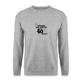 40 Geburtstag T-Shirt Frau - Unisex Pullover - Weißgrau meliert - Vorne - Alina (178cm) & Michal (187cm)