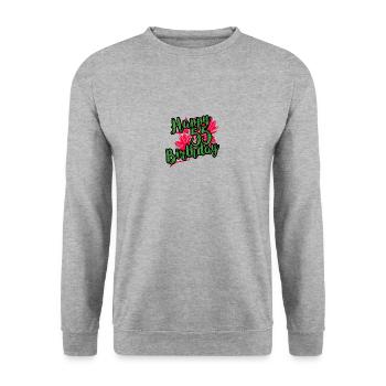 55 Anniversaire - Félicitations cadeau - Sweat-shirt Unisexe - gris chiné - Devant - Alina (178cm) & Michal (187cm)