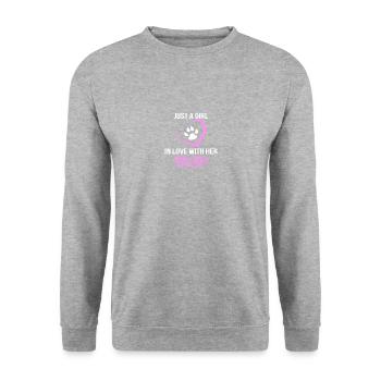 just girl love with her english springer spaniel - Unisex Pullover - Weißgrau meliert - Vorne - Alina (178cm) & Michal (187cm)