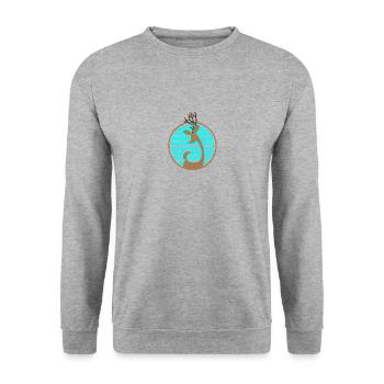 Rentier Rehkiz Rehe Hirsch Geweih Rentier Wild - Unisex Pullover - Weißgrau meliert - Vorne - Alina (178cm) & Michal (187cm)