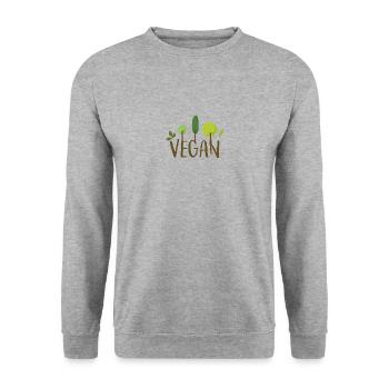 Veganer Shirt - Unisex Pullover - Weißgrau meliert - Vorne - Alina (178cm) & Michal (187cm)