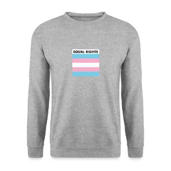 Égalité des droits - drapeau transgenre - fierté transgenre - Sweat-shirt Unisexe - gris chiné - Devant - Alina (178cm) & Michal (187cm)