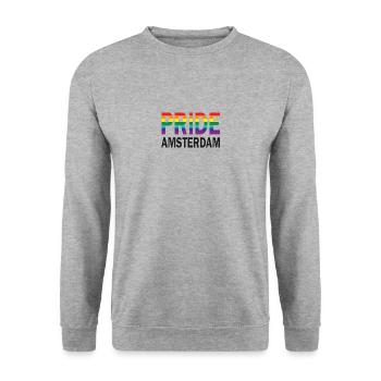 Pride Amsterdam in rainbow color and black - Unisex Sweatshirt - salt & pepper - Front - Alina (178cm) & Michal (187cm)