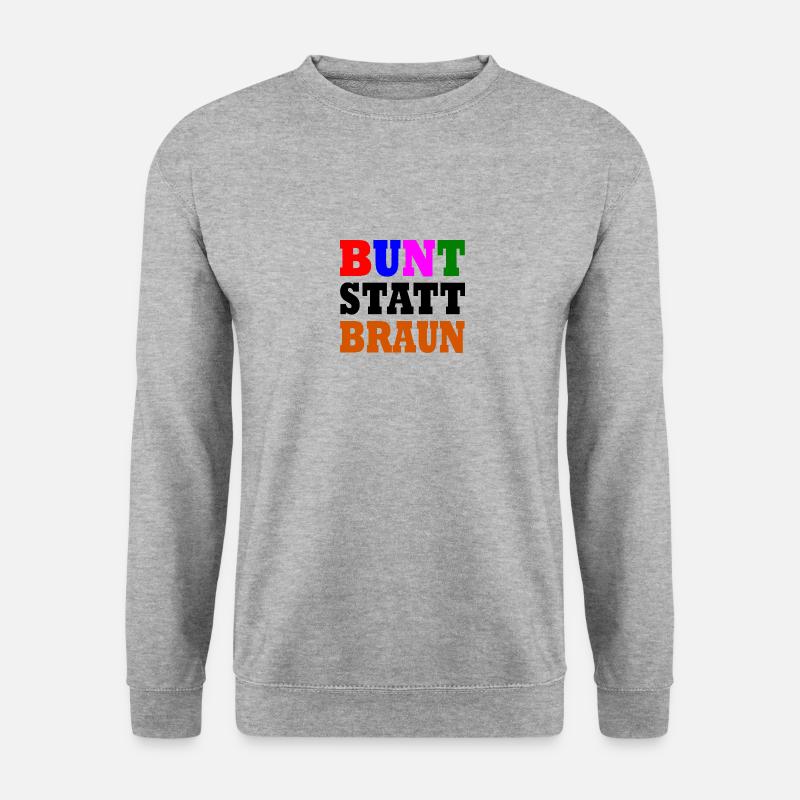 Bunt statt braun - Unisex Pullover - Weißgrau meliert