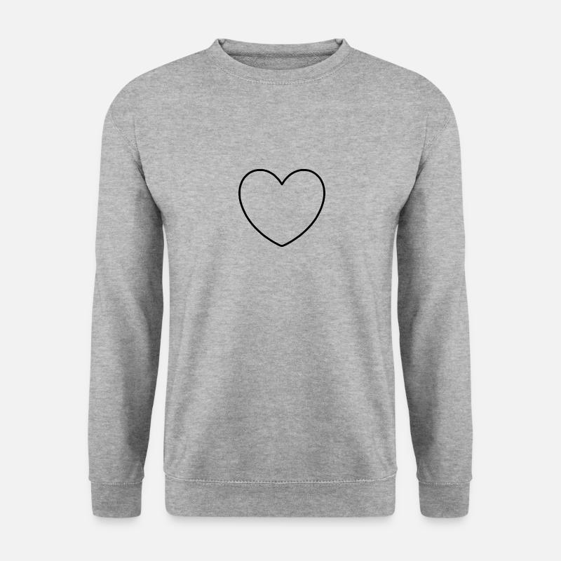 Schwarzes Herz Geschenk - Unisex Pullover - Weißgrau meliert