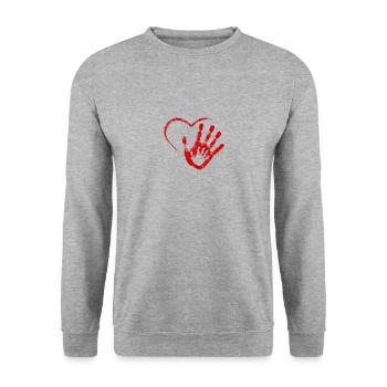 HAND IN HAND RED - Unisex Sweatshirt - salt & pepper - Front - Alina (178cm) & Michal (187cm)