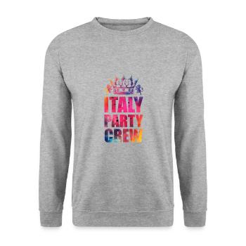 Dicton de l’équipe de fête en Italie - Sweat-shirt Unisexe - gris chiné - Devant - Alina (178cm) & Michal (187cm)