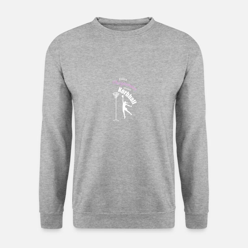 Echte Prinzessinnen spielen Korbball - Unisex Pullover - Weißgrau meliert