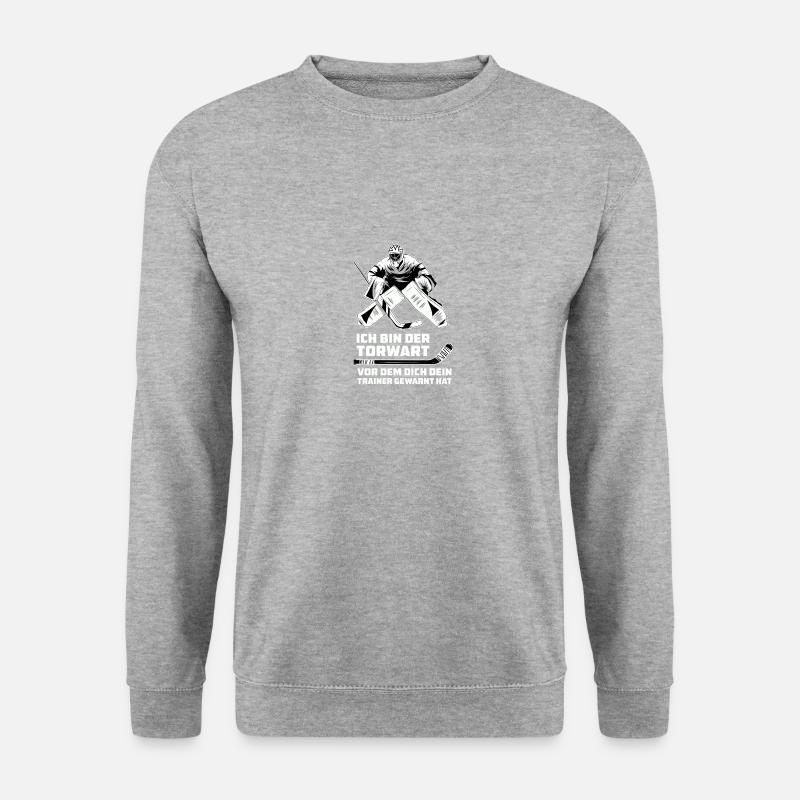 Eishockey Torwart Goalkeeper Hockey Trainer - Unisex Pullover - Weißgrau meliert