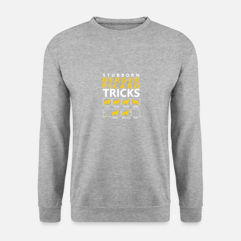 Hartnäckige Berger Picard Tricks - Unisex Pullover - Weißgrau meliert