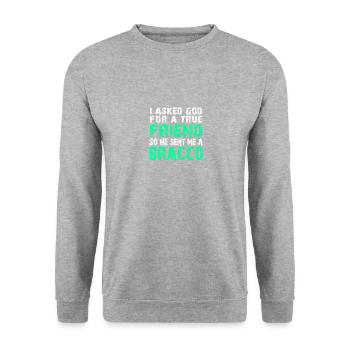 Bracco Italiano - True Friend - Unisex Sweatshirt - salt & pepper - Front - Alina (178cm) & Michal (187cm)