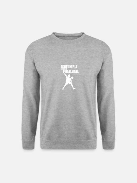 Echte Kerle spielen Prellball - Unisex Pullover - Weißgrau meliert
