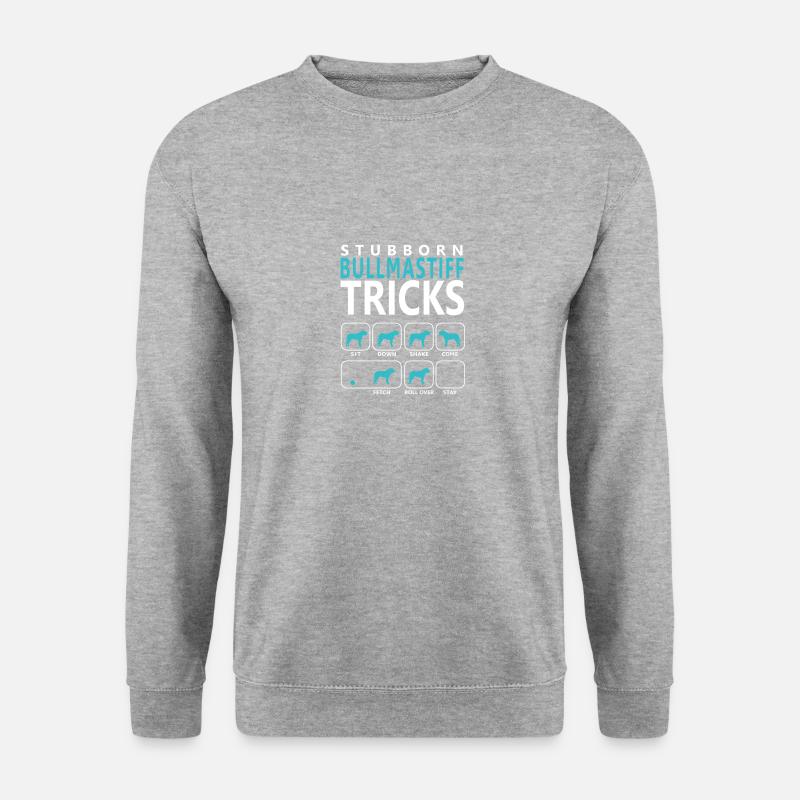 Hartnäckige Bullmastiff Tricks - Unisex Pullover - Weißgrau meliert