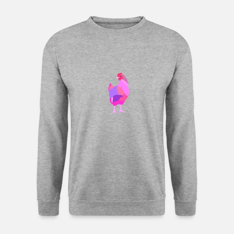 Huhn - Unisex Pullover - Weißgrau meliert