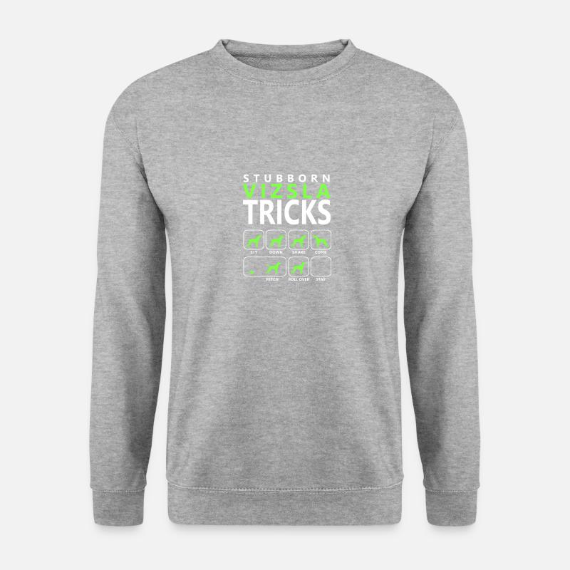 Hartnäckige Vizsla-Tricks - Unisex Pullover - Weißgrau meliert