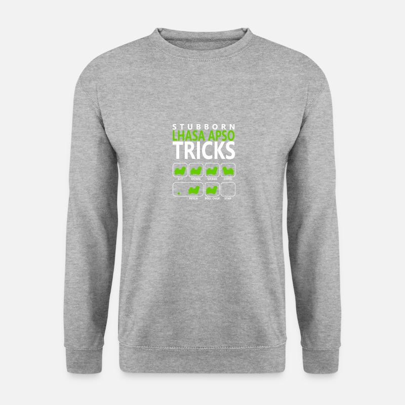 Hartnäckige Lhasa Apso Tricks - Unisex Pullover - Weißgrau meliert