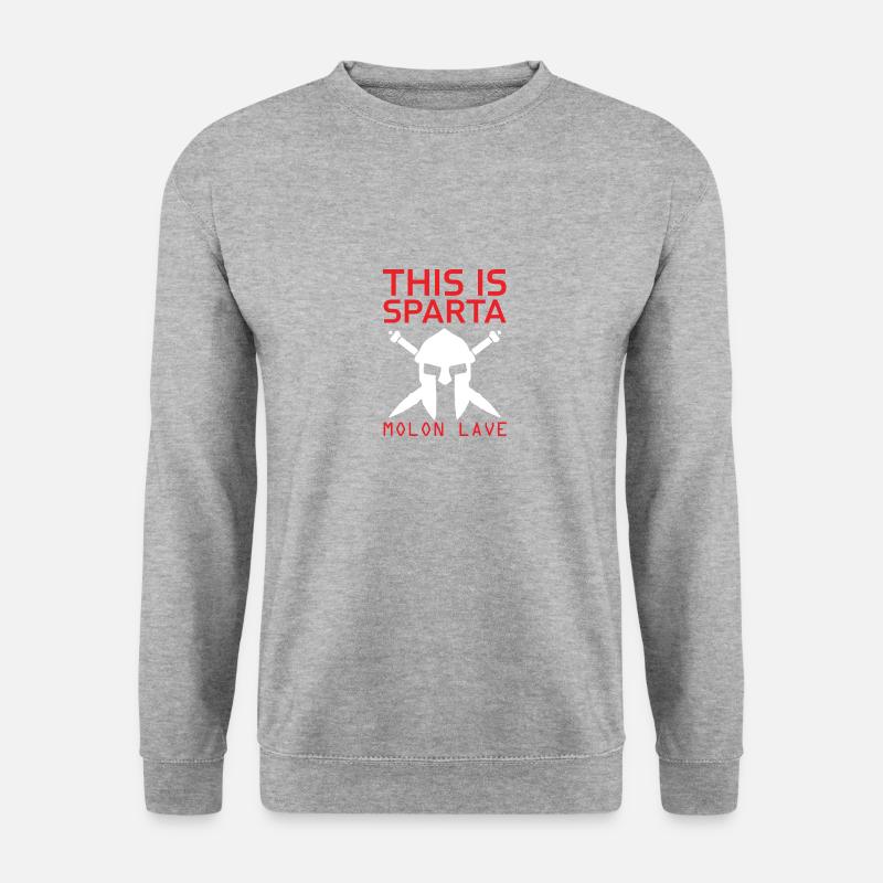 Spartans " This is Sparta" - Unisex Pullover - Weißgrau meliert