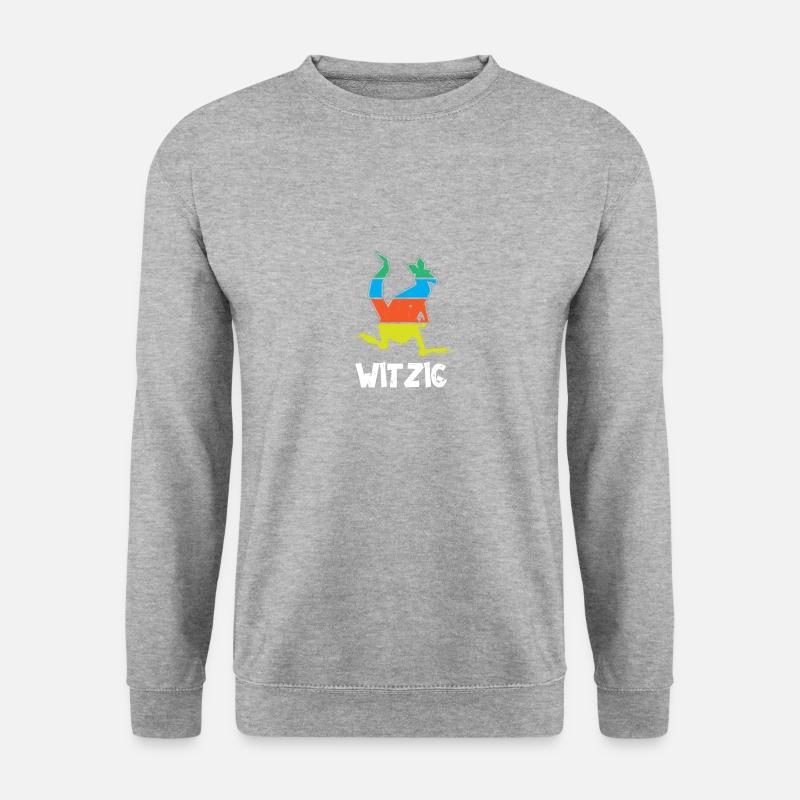 Känguru. Witzig. - Unisex Pullover - Weißgrau meliert