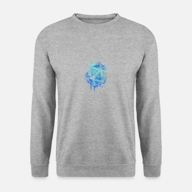 RPG Dice Tabletop Rollenspieler 20 Sided Die - Unisex Pullover - Weißgrau meliert