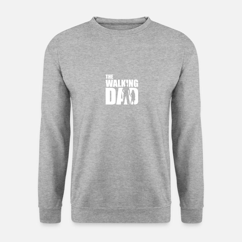 Papa Werdender Vater Geschenk Geschenkidee - Unisex Pullover - Weißgrau meliert