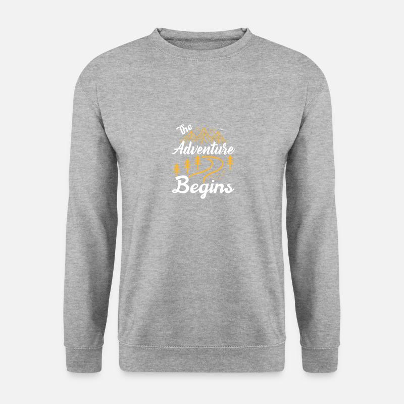 The Adventure Begins - Unisex Pullover - Weißgrau meliert