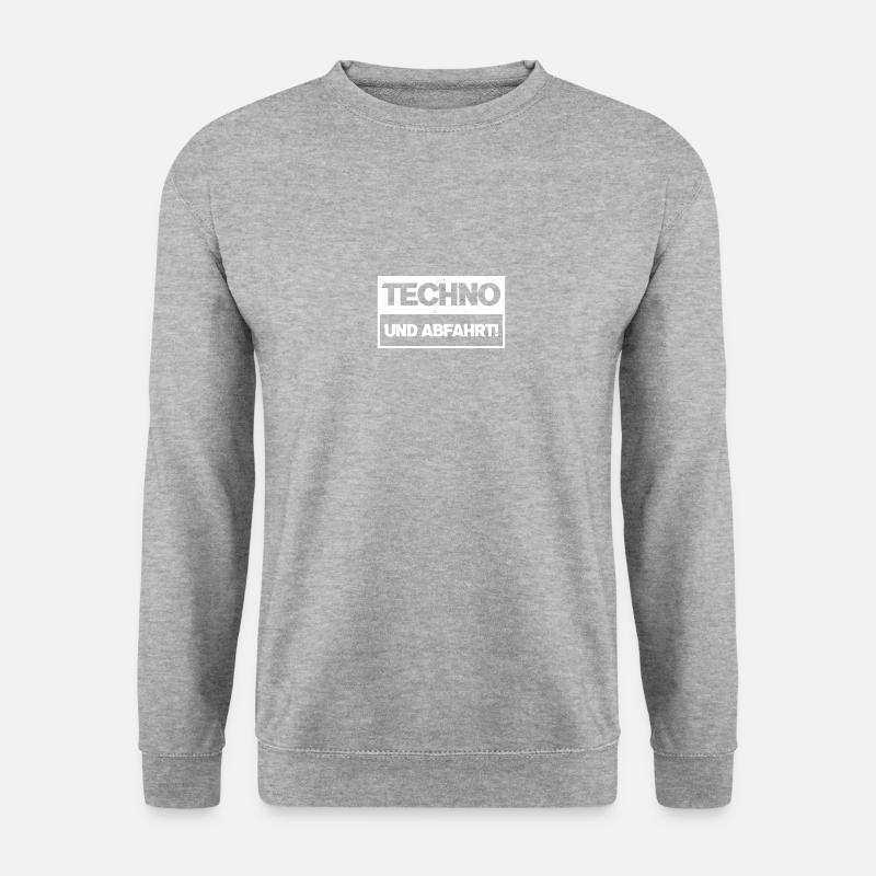 Techno Abfahrt Rave Club Deep House Trance Acid - Unisex Pullover - Weißgrau meliert