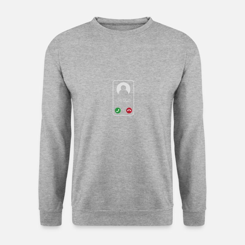 Jesus ruft - Unisex Pullover - Weißgrau meliert