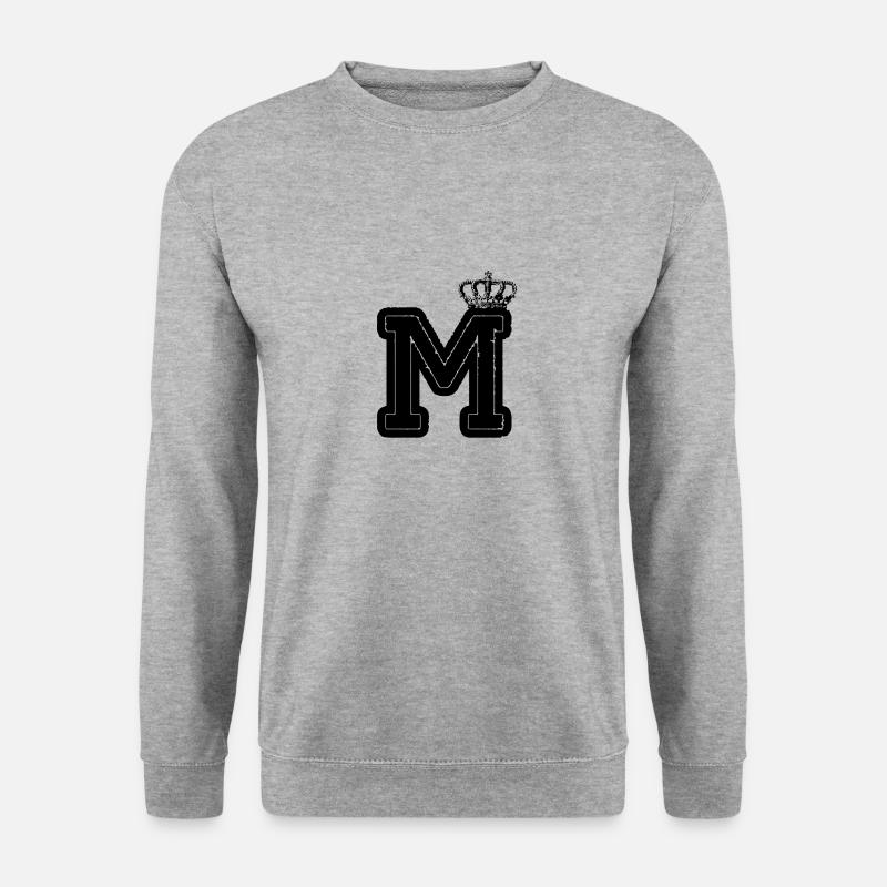 buchstabe M Krone - Unisex Pullover - Weißgrau meliert